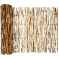 vidaXL Tuinhek Gecarboniseerd 600 x 90 cm Riet