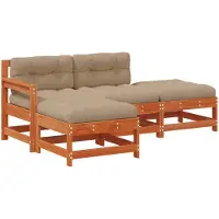 vidaXL Tuin loungeset, 4-delig, donkerbruin, massief grenenhout