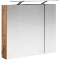 vidaXL Badkamerspiegelkast Oudhout 80 x 14.5 x 70 cm Bewerkt hout