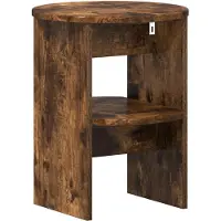 vidaXL Bijzetkast 2 st Gerookte Eik Ø40 x 50 cm Geconstrueerd hout