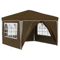 vidaXL Pop-up Feesttent 288 x 288 x 245 cm Taupe Oxford Stof