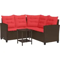 vidaXL Buiten bank set 2 st 5-Aantal zitplaatsen Bruin en Rood