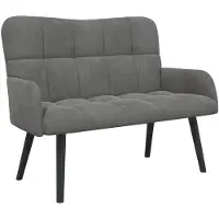vidaXL 2-Zits Sofa Donkergrijs 115 x 61 x 87 cm fluweel