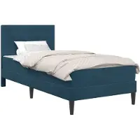 vidaXL Bedframe met matras Blauw 100 x 200 cm fluweel