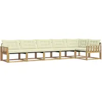 vidaXL Buiten bank set 6 st Wit en crèmekleurig