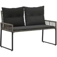 vidaXL Tuinbank 2 -Seater 4 st 110 x 59 x 82 cm poly rattan