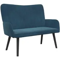 vidaXL 2-Zits Sofa Blauw 115 x 61 x 87 cm fluweel