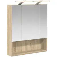 vidaXL Badkamerspiegelkast Sonoma Eik 60 x 14.5 x 70 cm Bewerkt hout