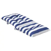 vidaXL Buitenkussen 2 pcs Stof Blauw en Wit 120 x 50 x 7 cm