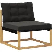 vidaXL Buiten bank set met kussen 9 pcs Wit en zwart