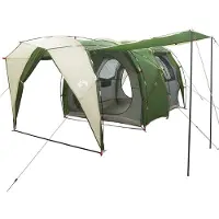 vidaXL Tunneltent 4-persoons Groen 185T Polyester met PU Coating