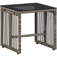 vidaXL Tuinmeubels set, 11 stuks, grijs en marineblauw, polyrotan