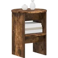 vidaXL Bijzetkast 2 pcs Gerookte Eik Ø40 x 50 cm Geconstrueerd hout