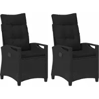vidaXL Tuinstoel 2 pcs Zwart 56 x 64 x 94 cm Staal en Polyester