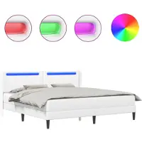 vidaXL Bedframe met matras Wit 180 x 200 cm Kunstleer