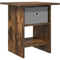 vidaXL Nachtkastje Rook Eiken 41 x 40 x 45 cm Bewerkt hout