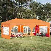 Prolenta Maison Exclusive - Pop-up partytent, 575 x 288 x 245 cm, oranje, Oxford-stof
