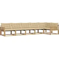 vidaXL Buiten bank set 6 st Wit en Beige