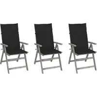 The Living Store Acaciahouten Verstelbare Stoelenset - 56 x 70 x 110 cm - Greywash