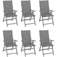 Syfax Tuinstoelen 6 st verstelbaar met kussens massief acaciahout