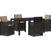 vidaXL Tuin Eettafel Set 5 st Antracietkleurig en taupe PP