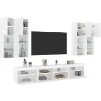 Prolenta Maison Exclusive - TV-meubelset met 7 delen, inclusief LED-verlichting, wit