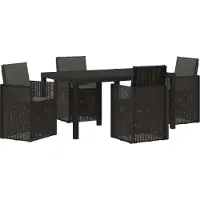vidaXL Tuin Eettafel Set met kussen 5 pcs Antracietkleurig PP