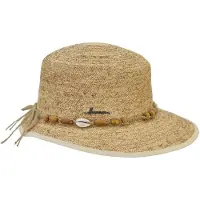 Herman Casquette en paille raphia légère et souple pour femme garnie d'une ceinture