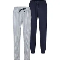 Phil&Co. Pyjamabroek ' Classics ' donkerblauw / lichtgrijs / wit