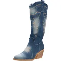 Salinyang Cowboylaarzen beige / donkerblauw