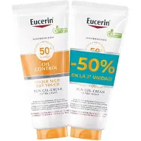 Eucerin Zonnebrandcrème Met Spf50+ Voor Optimale Oliecontrole, Verpakking Van 2 X 200 ml