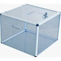 Viso Transparante stembus brievenbus met slot – 40 L – Vierkant model met sleuf en sleutelsluiting