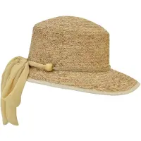 Herman Casquette en paille raphia légère et souple pour femme garnie d'une ceinture