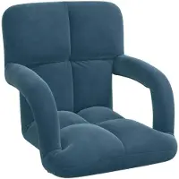 vidaXL Verstelbare vloostoel Blauw Fluweel