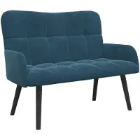 vidaXL 2-Zits Sofa Blauw 115 x 61 x 87 cm fluweel