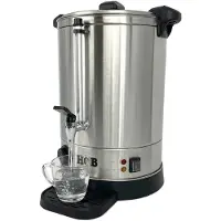 HCB - Professionele Horeca heetwaterdispenser - dubbelwandige heetwatertap met lekbak - 14,3 liter - 230V - RVS / INOX warmwaterdispenser - Gluhweinketel - 40.5x37x48.5 cm (DxBxH) - 3.70 kg - 1341