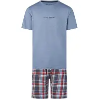Phil&Co. Pyjama kort ' Classics ' blauw / donkerblauw / donkergrijs / rood