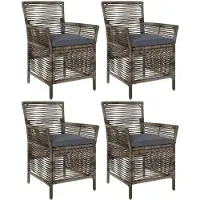 vidaXL Buitenzit 4 st Grijs en Donkergrijs poly rattan