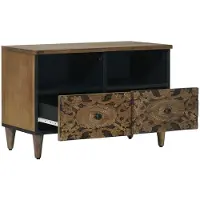 vidaXL TV Kast met opslag Bruin 70 x 33,5 x 46 cm Massief Mango Hout