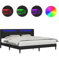 vidaXL Bedframe met LED-stripverlichting Zwart 180 x 200 cm Kunstleer