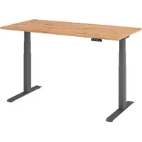 Hammerbacher VXDKB Elektrisch hoogteverstelbaar Zit-sta-bureau Eiken C-Voet 1.600 (B) x 800 (D) x 1.290 (H) mm Spaanplaat, Staal