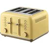 Buydeem DT640E - Toster - 4 Krommen - Mellow Yellow - Retro Stijl