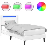 vidaXL Bedframe met LED-stripverlichting Wit 80 x 200 cm Kunstleer