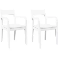 vidaXL Eetkamerstoelen 2 st massief hout rubber wit