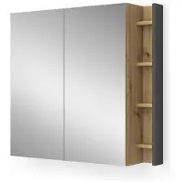 Vicco Badkamerspiegelkast Edelin Antraciet/Artisan 80 x 75 cm met planken, Model 57988