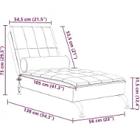 vidaXL Massage chaise longue met bolster stof donkergrijs
