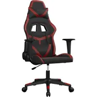 vidaXL Massage gamestoel kunstleer zwart en wijnrood