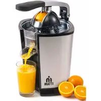 MATTI - Citruspers Electrisch - Citruspers - Citroenpers - Sinaasappelpers - 160W, RVS, Pershendel