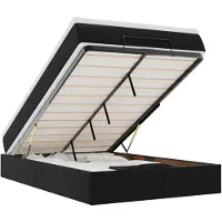 vidaXL Ottoman bed met matras 120x190 cm kunstleer zwart