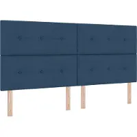 vidaXL LED Box Spring Bed met hoofdeinde Blauw 200 x 200 cm Stof